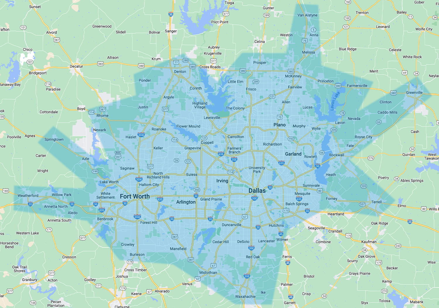 Pinnacle Mobile Therapy Coverage Areas